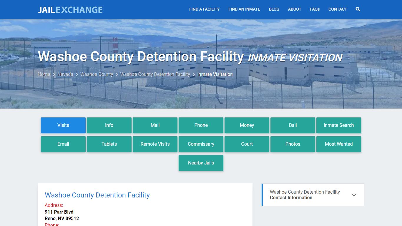 Inmate Visitation - Washoe County Detention Facility, NV - Jail Exchange
